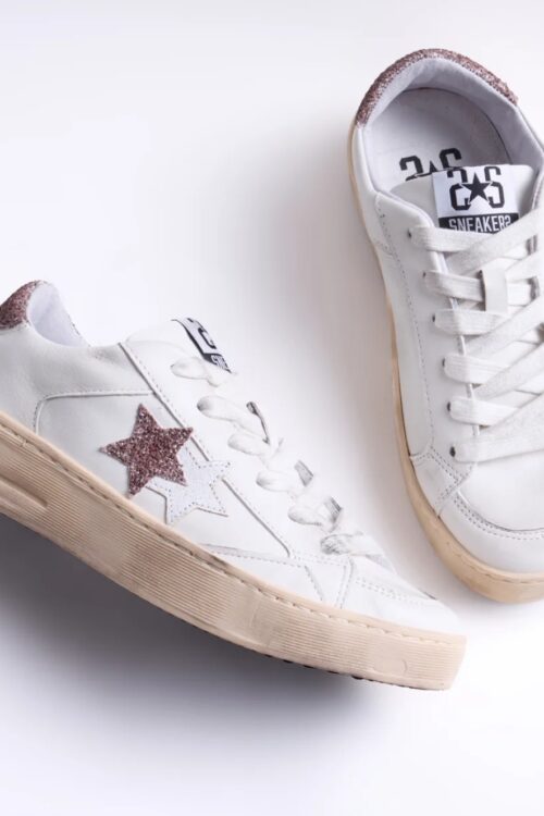 Enjoy Star bianca glitter marrone